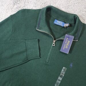 NEW Polo Ralph Lauren 1/4 Zip Sweater Mens XXL Green Classic Fit Cotton Pullover